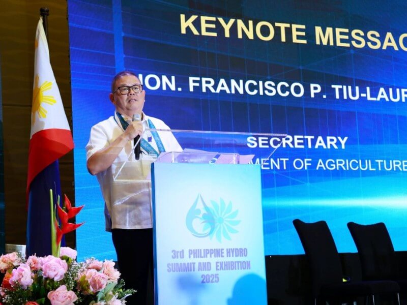 Agriculture Secretary Francisco P. Tiu-Laurel Jr. speaking at the 3rd Philippine Hydro Summit & Exhibition | Contributed photo