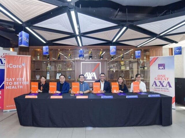 (From left) Chriselle S. Ines, chief customer officer, iCare; Dr. Mark Roland F. Malanay, COO, iCare; Geronimo V. Francisco, president and CEO, iCare; Ayman Kandil, president and CEO, AXA Philippines; Johanna Janeo, chief commercial distribution and partnership officer, AXA Philippines; and Nandy Villar, chief marketing officer, AXA Philippines. | Contributed photo