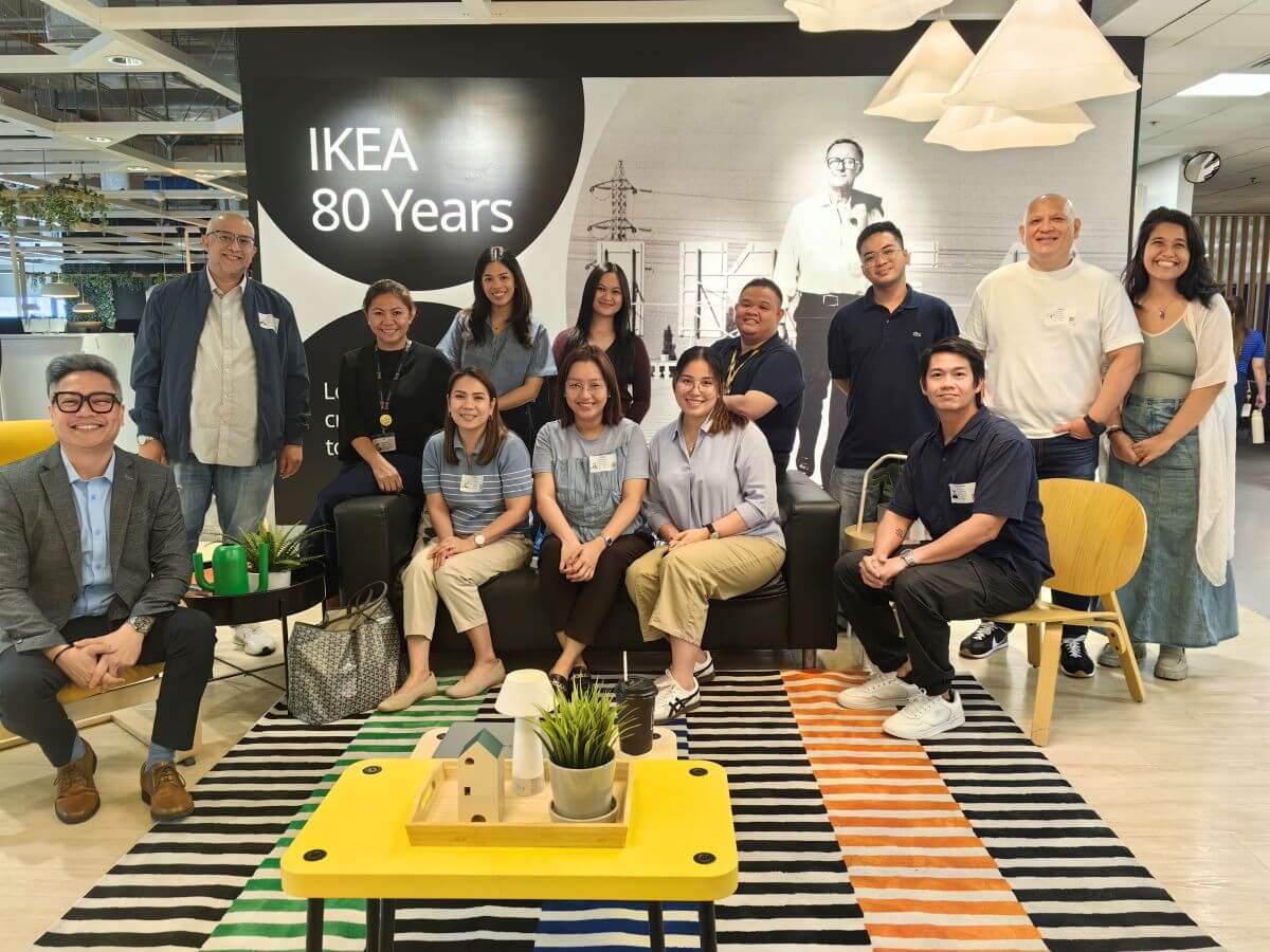 IKEA Philippines’ inspiration and communications manager Jasmin Ferrero-Cruz (third from left) joins her team in a photo with Stratworks headed by Mark Christian Parlade, managing director (first from left) and Robbie David, VP of client services (second from left). /Contributed photo