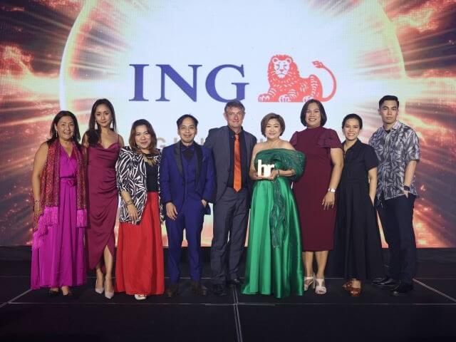 ING Hubs Philippines leaders - Marie Antonette Valenzuela, head of HR; Lana May Macapagal, head of communication, branding, and marcomm; Rhea Aparicio, head of talent and learning; Roy Cuesta, wholesale banking center of operations lead; Franz Zoehrer, CFO; Hazel Zaide Delos Santos, country manager; Laarni Jumaani, senior lead business partner; Aicel Mior Alcantara, performance and rewards lead; and Roger De Guzman, branding and advertising expert. | Contributed photo