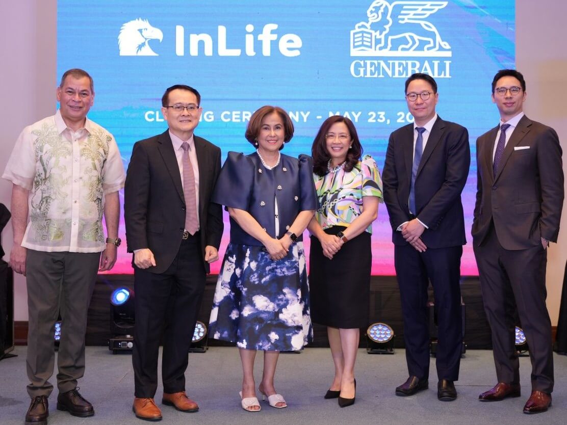 CLOSING CEREMONY: (From left) InLife President and CEO Raoul Antonio E. Littaua, outgoing Generali president and CEO Dr. Hak Hong Soo, InLife executive chair Nina D. Aguas, incoming Generali president and CEO Noemi G. Azura, Generali Asia head of mergers and acquisition Alex Chan, and Generali Asia senior regional legal counsel Samuel Mai./ Contributed photo 