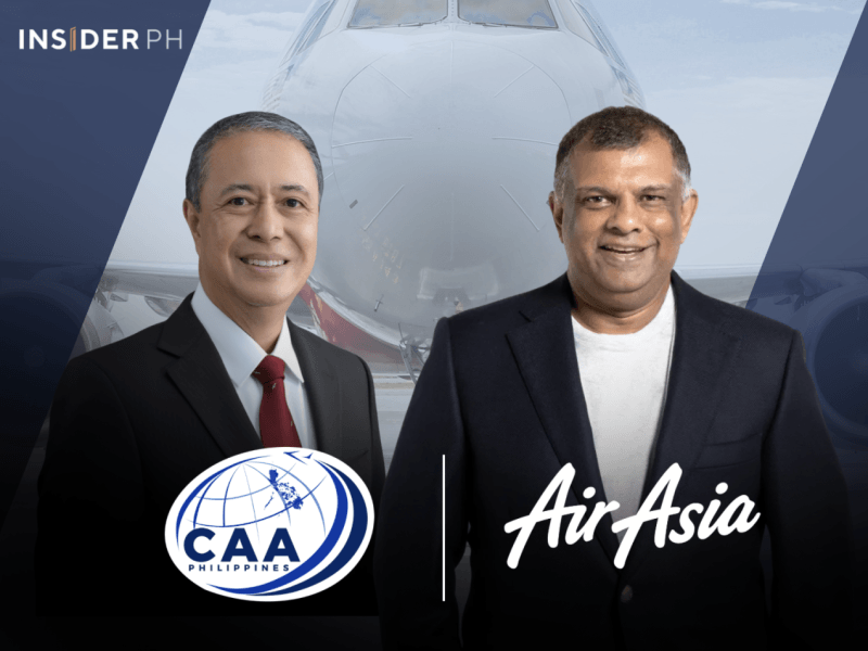 CAAP director general Raul Del Rosario with Tony Fernandes, Air Asia Group co-founder.&nbsp;