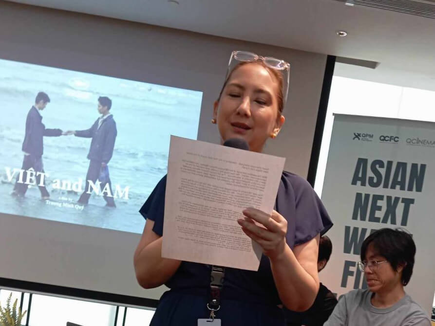 Manet Dayrit, QCinema Film Foundation president, delivers the opening remarks./ Photo by Ramon C. Nocon