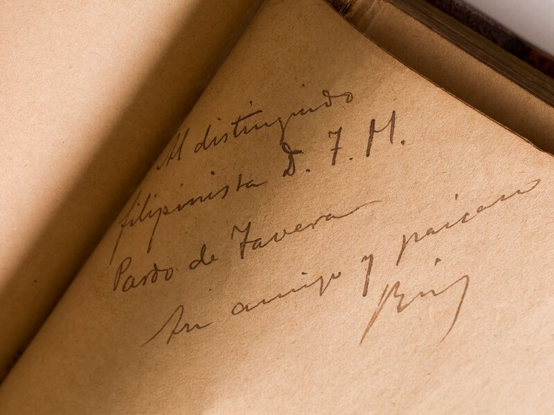 Rizal’s signed dedication in Noli Me Tangere/ Contributed photo