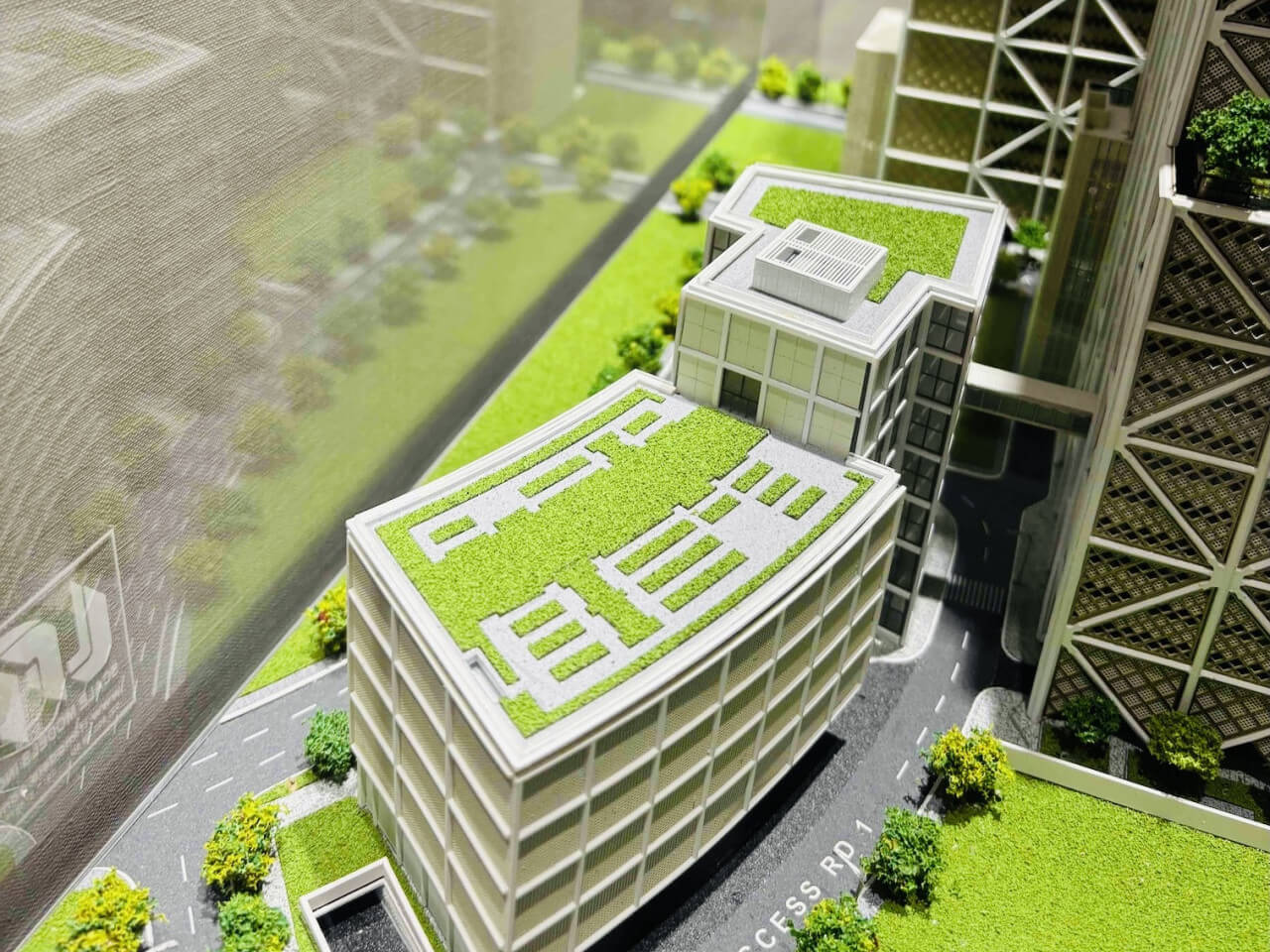 Scale model of the eight-storey annex of the BDO headquarters complex along Valero Street, as seen from the perspective of the adjacent SEC building. CLICK TO SEE FULL IMAGE./Contributed Photo