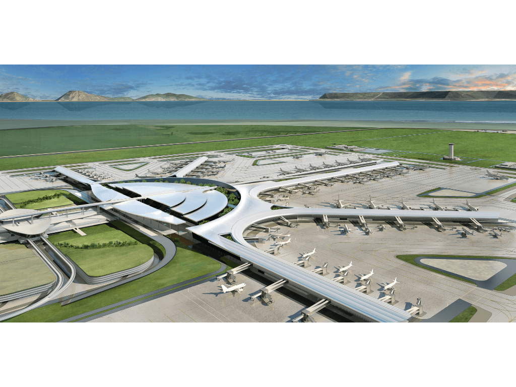 Artist's concept of the New Manila International Airport being build by the San Miguel Corp.-led consortium in Bulacan. Its first phase is expected to be completed before the end of 2028./Contributed photo
