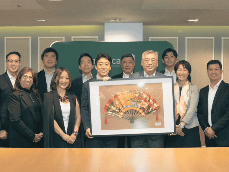 &nbsp;Aventus Medical Care Inc. vice president, Dr. Sally Gaspar; Mitsubishi Corp. Manila branch general manager Harutaka Ishikawa; Mitsubishi Corp. GM of healthcare department Yutaka Suzuki; Asalus Corp. (Intellicare) president Jeremy Matti; The Intellicare Group chair Mario Silos; and Avega Managed Care Inc. senior vice president and COO Jerico Dela Cruz. | Contributed photo &nbsp;(Click to view full image)