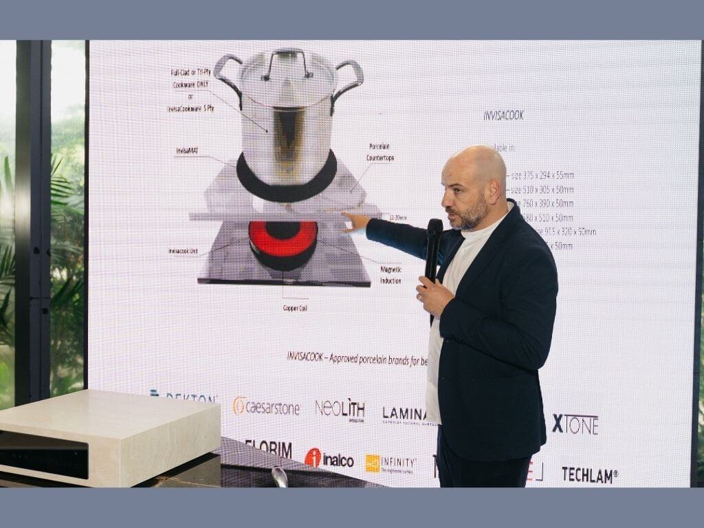 Fabio Biavaschi, Invisacook&rsquo;s director for Asia-Pacific, explains the technology behind the invisible cooktop and its advantages. He notes that Invisacook is more efficient, generating the same&mdash;if not greater&mdash;heat than a traditional gas range. Biavaschi also emphasizes that the brand&rsquo;s growing local presence could reshape how Filipinos design their kitchens, with a stronger focus on sustainability. | Contributed photo