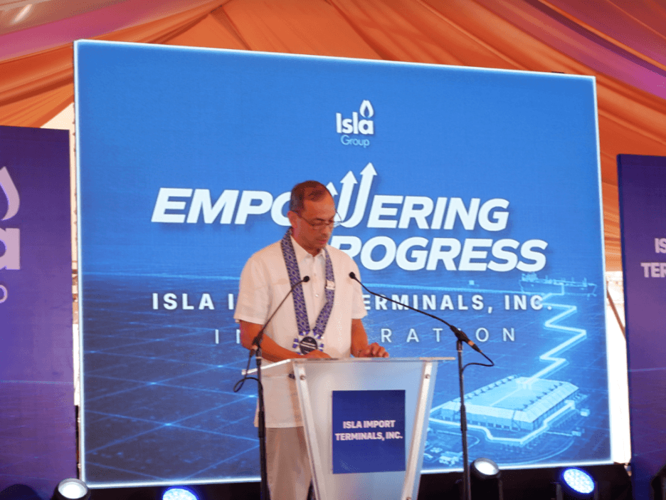 President & CEO of Citadel Pacific Ltd. Jose Ricardo Delgado reflects on the 10-year journey to establish Isla Import Terminals Inc. (IITI) during his speech at the plant&rsquo;s official inauguration in Batangas City. | Contributed photo