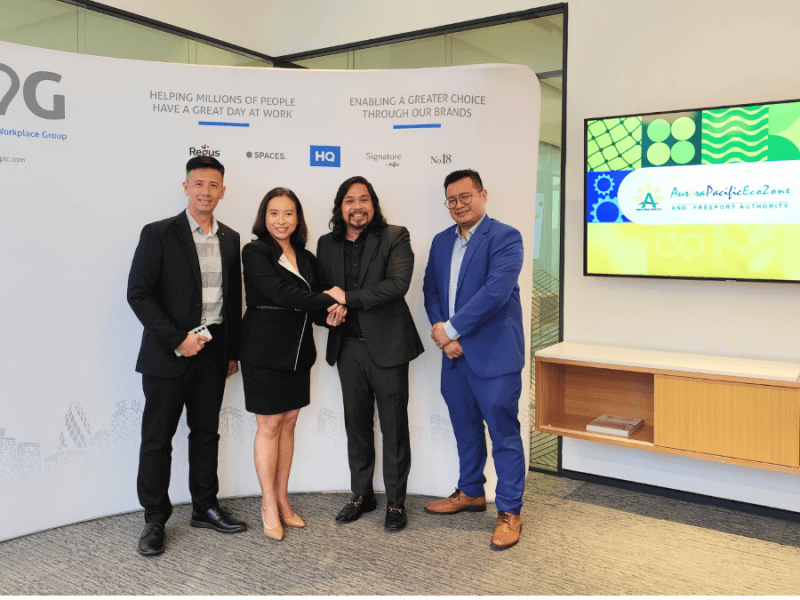 IWG is pioneering a business model of managing a medical suite in Casiguran, Aurora with its partnership with APECO. From left: IWG Philippines partnership growth director Michael Co, IWH Philippines country manager Rowena Natividad, APECO President and CEO Atty. Gil G. Taway IV, and APECO Deputy Administrator Angelo Gabriel D. Mantuano. | Contributed photo