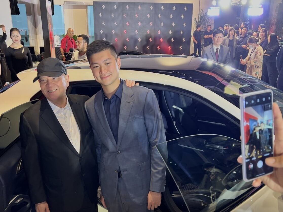 Ramon Ang and his son, Jacob, together during the launch of San Miguel's Ferrari venture last year./Photo by Daxim L. Lucas