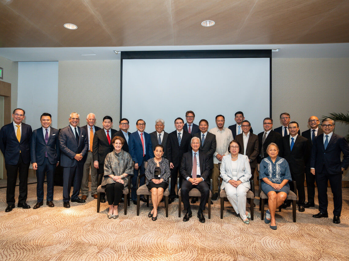 Dimon, seated center, with Filipino business leaders and members of the US-Philippines Society./Contributed Photo 
