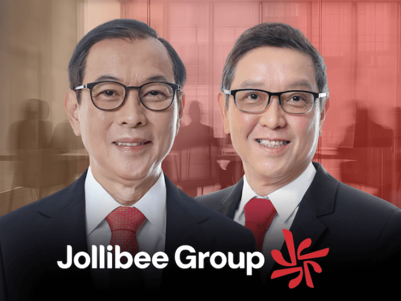 Jollibee founder Tony Tan Caktiong (left) and president CEO Ernesto Tanmantiong lead the charge as the group unveils a bold new identity and celebrates record growth—marking a major leap toward its Top 5 global ambition.