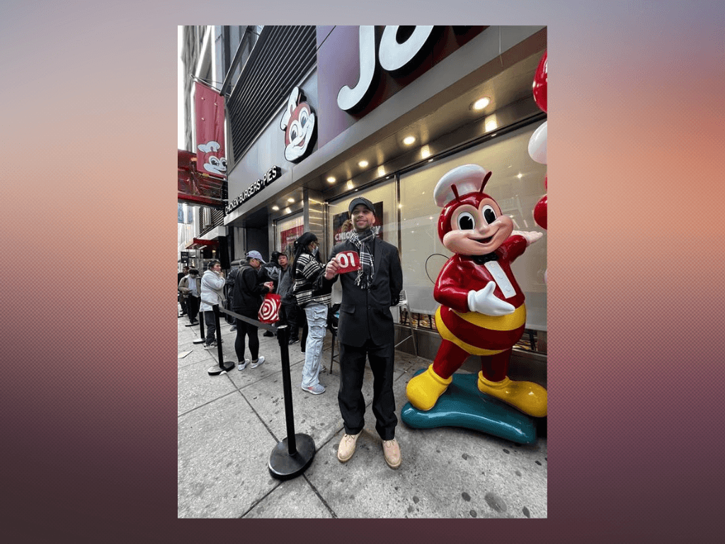 Customers queue outside Jollibee Manhattan East 42nd Street before opening day, highlighting strong consumer interest in the brand&rsquo;s newest New York City store. | Contributed photo