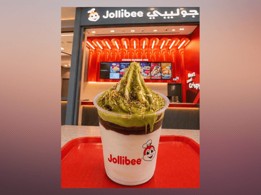 Jollibee's UAE-exclusive Pistachio Kunafa Sundae was inspired by the viral Dubai chocolate and pistachio kunafa trend. The dessert highlights the company's strategy of transforming local food trends into market-specific innovations that support its international growth. | Contributed photo