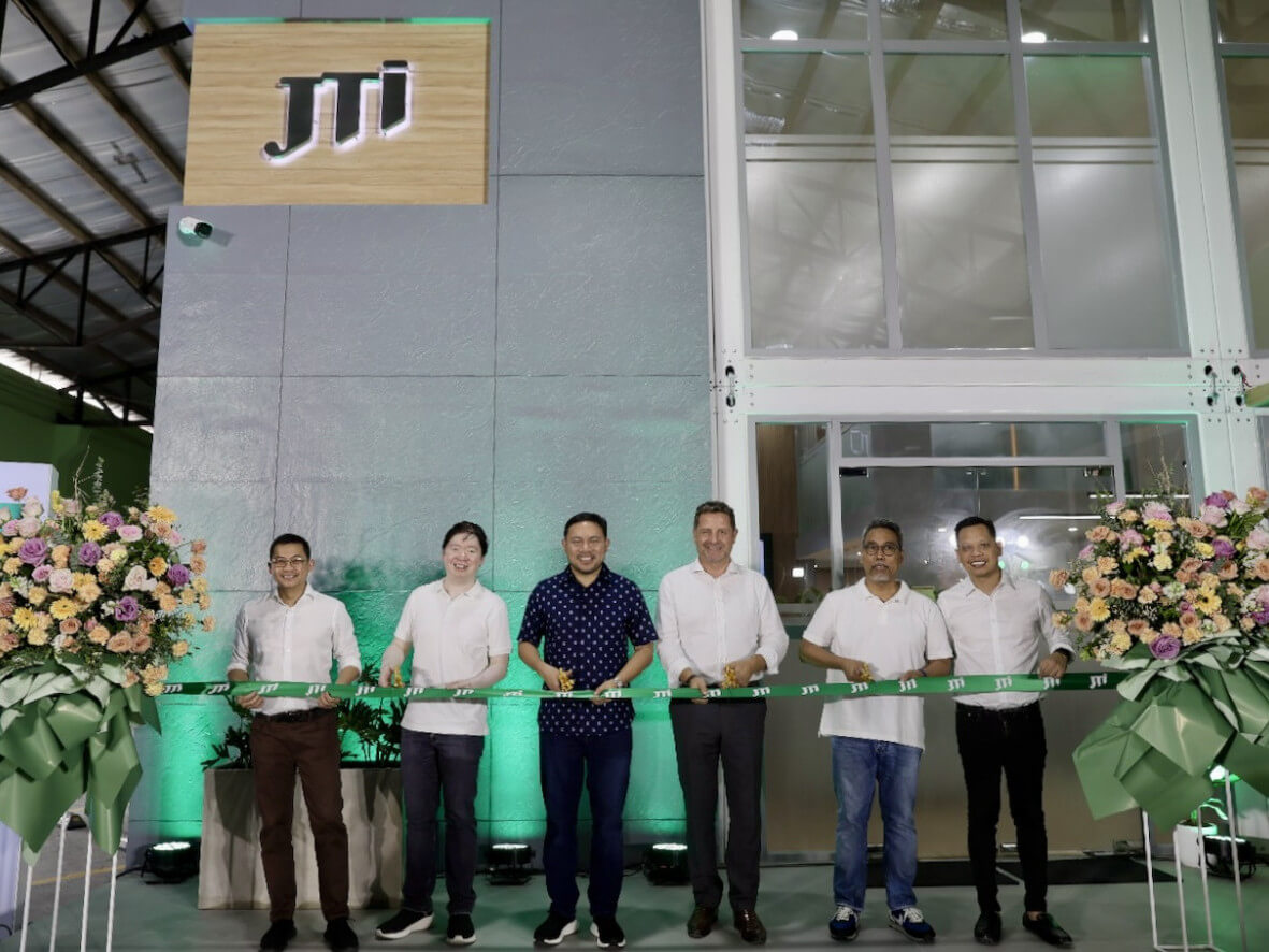 Leading the ribbon-cutting ceremony was JTI general manager John Freda (4th from left) assisted by (left to right) Regional Sales Director-GMA Carlo Capistrano, Market Supply Chain Director Roald Johann Yap, special guest Sen. Mark Villar, People & Culture Director Ari Wisnubroto and Sucat Area Sales Manager Jesseruel Magat. (Contributed photo)