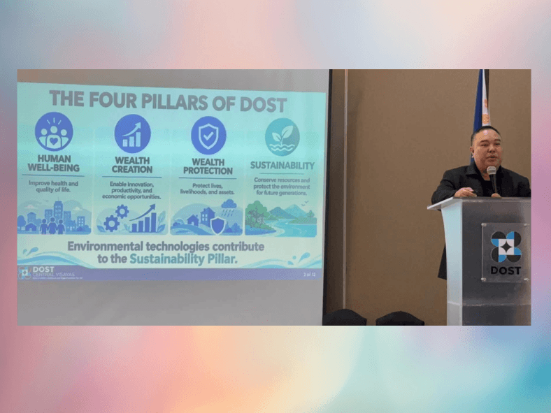 Dr. Tristan L. Abando, DOST-7 director, provides an overview about a wastewater treatment facility developed by a Korean company during a completion ceremony and technical seminar at the City Sports Club Cebu on Oct. 14. | Photo from DOST-Central Visayas Facebook page