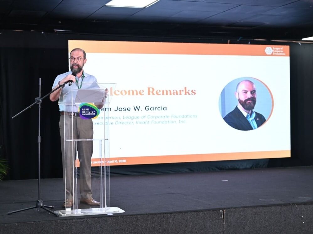 In his welcome remarks, Shem Jose Garcia, executive director of the Vivant Foundation and chair of the League of Corporate Foundations, introduced this year's conference theme&mdash;Adapt. Align. Accelerate.&mdash;underscoring that good corporate citizenship demands constant adaptation: rethinking models, reflecting company purpose, and aligning with standards to deliver outcomes that address real community needs. &nbsp;| Contributed photo