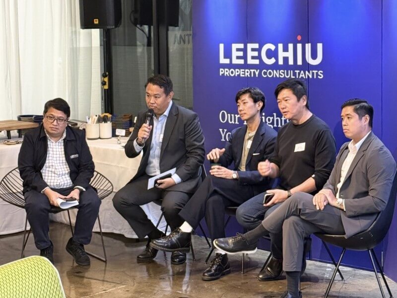 From left: Roy Golez, director for research and consultancy; Alfred Lay, director for hotels, tourism and leisure; Tam Angel, director for investment sales; David Leechiu, founder and CEO; and Mikko Barranda, director for commercial leasing, during Leechiu Property Consultants&rsquo; midyear property briefing on Tuesday (July 7, 2026)./Photo by Miguel R. Camus 
