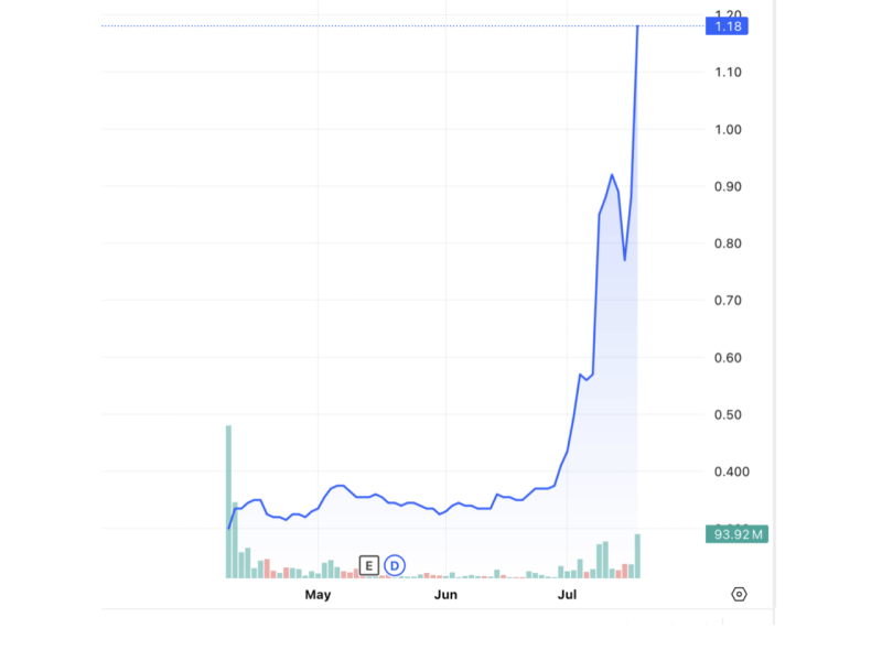 Top Line shares have soared 280 percent since listing, driven by its aggressive fuel expansion./Chart by TradingView