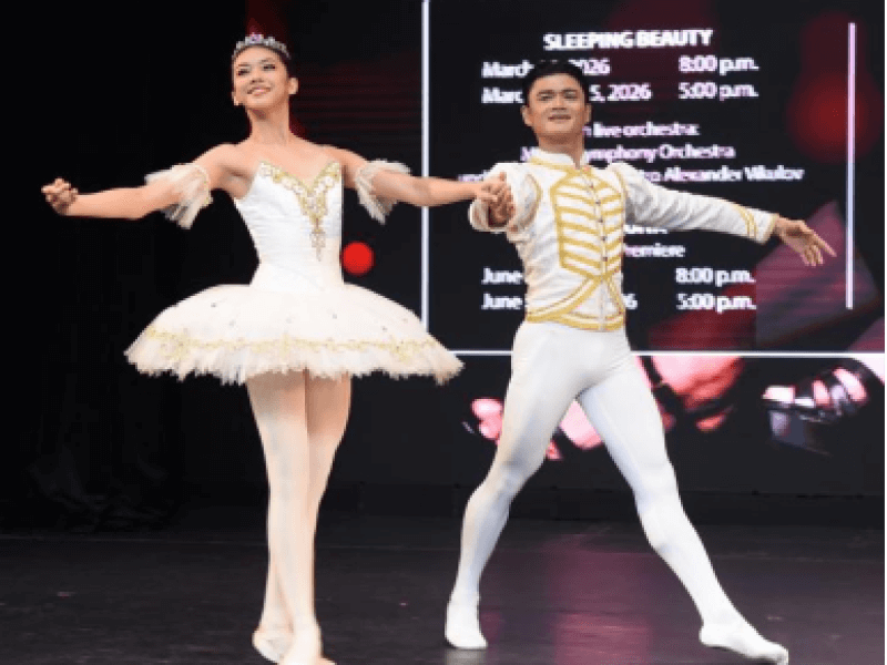 Ballet Manila company artist Shamira Drapete and principal dancer Joshua Enciso perform an excerpt from Sleeping Beauty. | Contributed photo