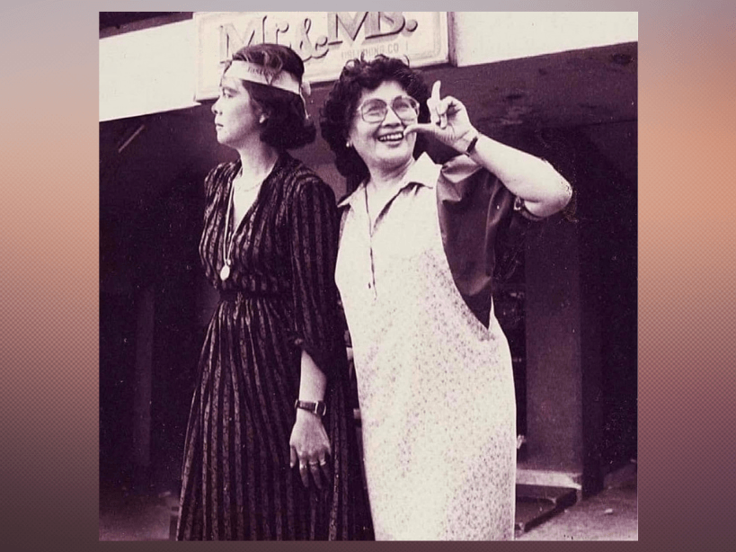 Letty Jimenez-Magsanoc and Eugenia &ldquo;Eggie&rdquo; Apostol during their Mr. & Ms days. | Photo courtesy of Dr. Marty Magsanoc