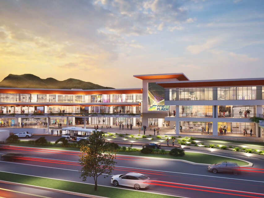 Architecture firm Aidea’s digital render of FPIP Plaza highlights a modern space design aimed at providing spaces for leisure, retail and business./ Contributed photo