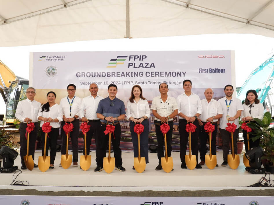 First Balfour president and COO Anthony Fernandez;  FPIP's senior business development manager May Abalos, corporate planning head Manuel Lizardo Jr., and CCO Joval Pantangco; Congressman Ray Reyes;  Congresswoman Maitet Collantes;  former Santo Tomas Vice Mayor Abet Marasigan; Aidea president Arch. Jojo Tolentino; FPIP SVP for Construction Management Group Alexander Roque; FPIP commercial properties group head Alberto Cailao, and business development officer Krisha Mendoza./ Contributed photo