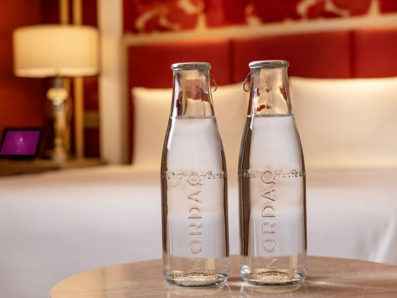 Okada Manila is replacing single-use plastic bottles with a more sustainable alternative: high-quality, filtered water bottled directly within the property through a partnership with Swedish state-of-the-art water filtration company, Nordaq./ Contributed photo