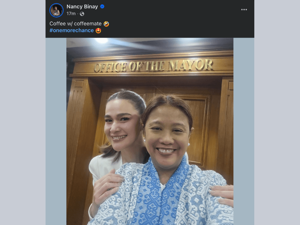 Mayor Nancy Binay's post on Tuesday evening./Nancy Binay's Facebook account