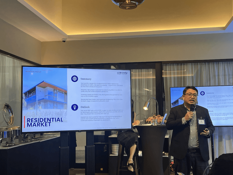Leechiu Property Consultants (LPC) director for research and consultancy discusses residential property trends during ​a media briefing on Oct. 8, ​2024./Photo by Miguel R. Camus&nbsp;