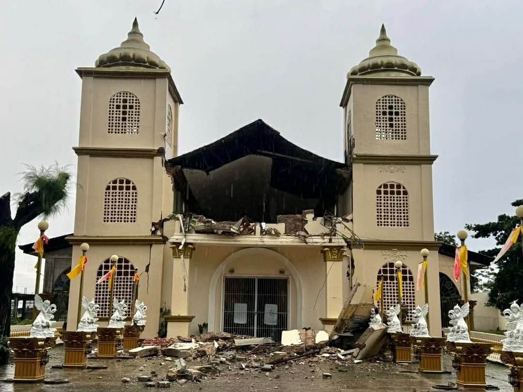 The historic San Isidro Labrador Parish in Tabogon town Cebu is among the five churches in northern Cebu that were badly damaged by the magnitude 6.9 earthquake on Sept. 30.  | Contributed photo