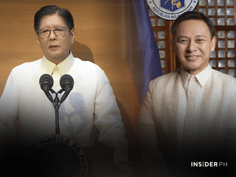 President Ferdinand Marcos Jr. with Department of Education Secretary Sonny Angara.&nbsp;