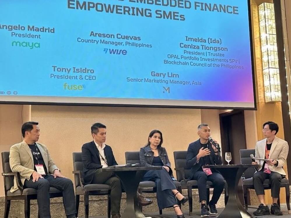 At the Money 20/20 Philippines Summit, Angelo Madrid (2nd from right), president of Maya Bank, highlighted the role of national infrastructure and enabling policies in supporting digital banking to expedite access to financing for micro, small and medium enterprises (MSMEs) in the Philippines. | Contributed photo
