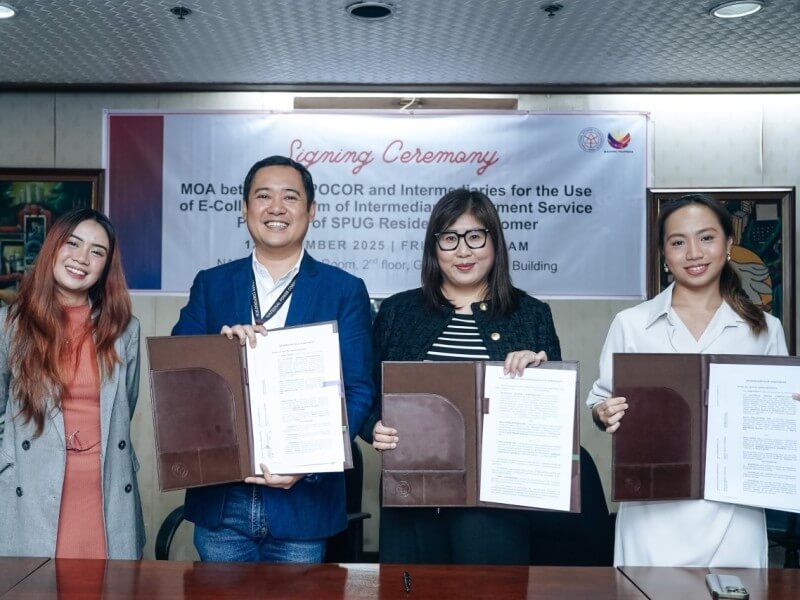 Maya and NAPOCOR mark their partnership to introduce digital bill payment options for customers in remote communities during a ceremonial event. From left: Ma. Monique Martinez, key accounts specialist for enterprise &ndash; public sector; Jericho Jonas B. Nograles, president and CEO of NAPOCOR; Nick Wilwayco, head of corporate communications and PR at Maya; &nbsp;and Ma. Rocielo Nu&ntilde;ez, key accounts manager for enterprise &ndash; public sector. &nbsp;| Contributed photo