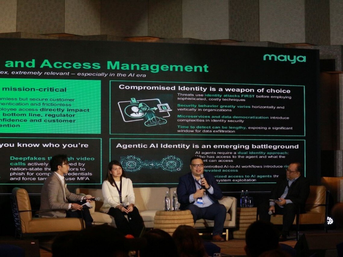Maya director of Information Security Jan Martin Encina (second from right) speaking at the BusinessWorld Cybersecurity Summit | Contributed photo