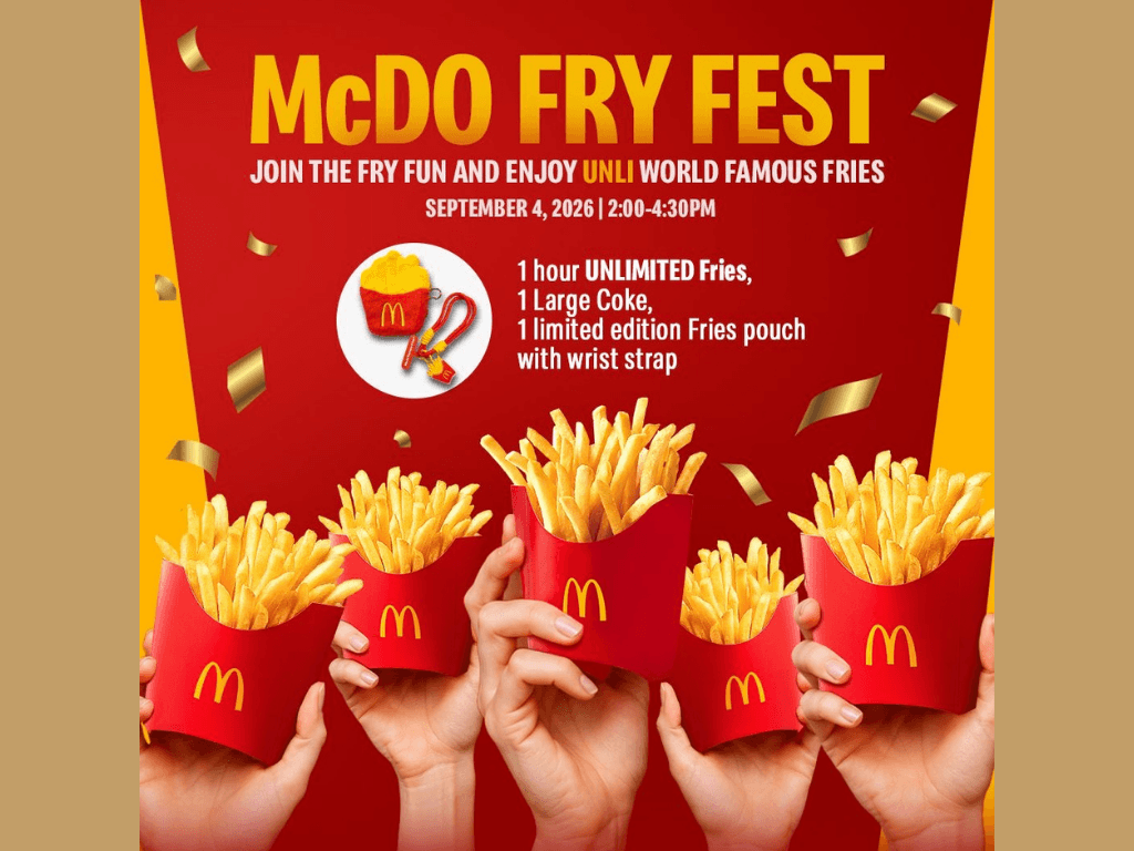 From 2 p.m.-4:30 p.m. on Sept. &nbsp;4, McDonald&rsquo;s Philippines will hold a first-of-its-kind event celebrating its World Famous Fries and the fans who made it one of the most beloved McDonald&rsquo;s products in the country. | Contributed photo