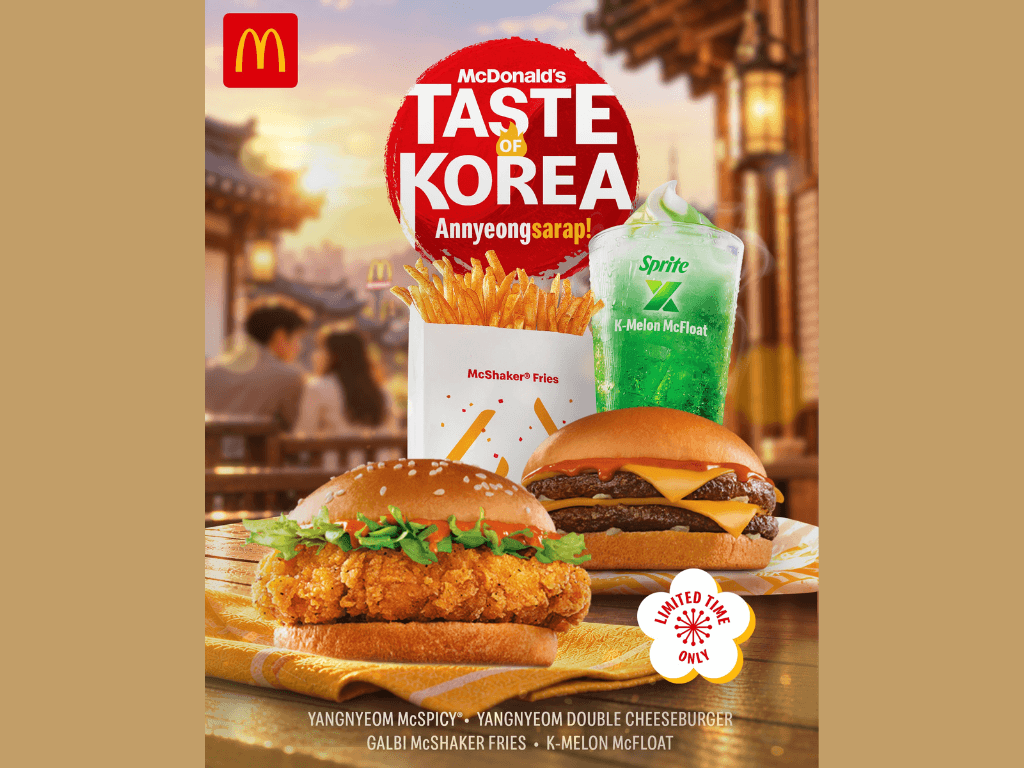 Annyeongsarap! Pinoy fans of Korean food and culture can savor and celebrate the Korean flavors they love with the new Yangnyeom McSpicy, Yangnyeom Double Cheeseburger, Galbi McShaker Fries, and K-Melon Float. | Contributed photo