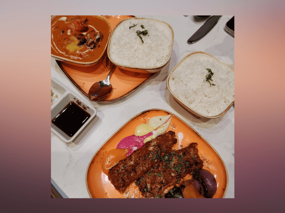 &nbsp;Buttered chicken with basmati rice and beef chelo kebab.| Contributed photo