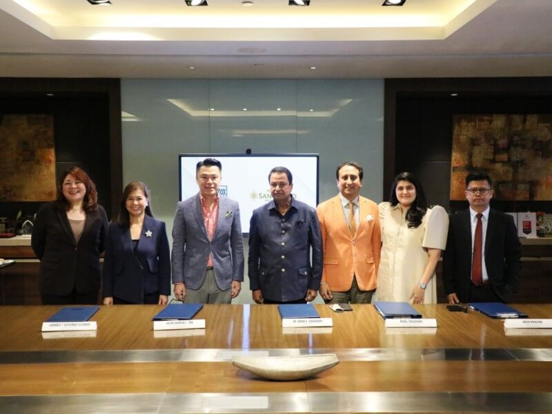 From left: Maria Carla T. Uykim, head, Corporate Advisory and Compliance, Megaworld; Lourdes T. Gutierrez-Alfonso, President and CEO, Megaworld; Kevin Andrew L. Tan, President and CEO, Alliance Global Group, Inc. (AGI), the parent company of Megaworld; Dr. Binod K. Chaudhary, Chairperson, Chaudhary Group; Rahul Chaudhary, Chairman and President, Narra Wellness Resorts, Inc.; Nadia Uttamchandani; and Arvin Manzano, Director and Treasurer, Jenab Development./Photo from ​Megaworld