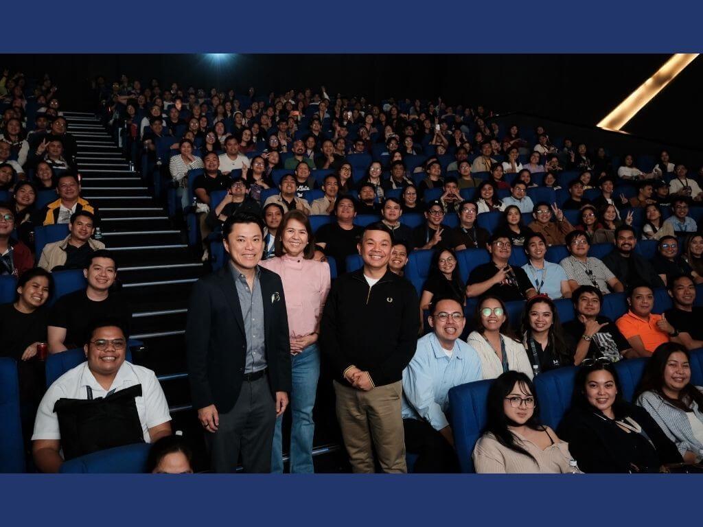 &nbsp;Alliance Global chair and CEO Kevin Tan (foreground, left), and Megaworld president and CEO Lourdes Gutierrez - Alfonso, together with Megaworld executives during the exclusive screening of Supergirl, held in celebration of the property giant's 37th anniversary. | Contributed photo