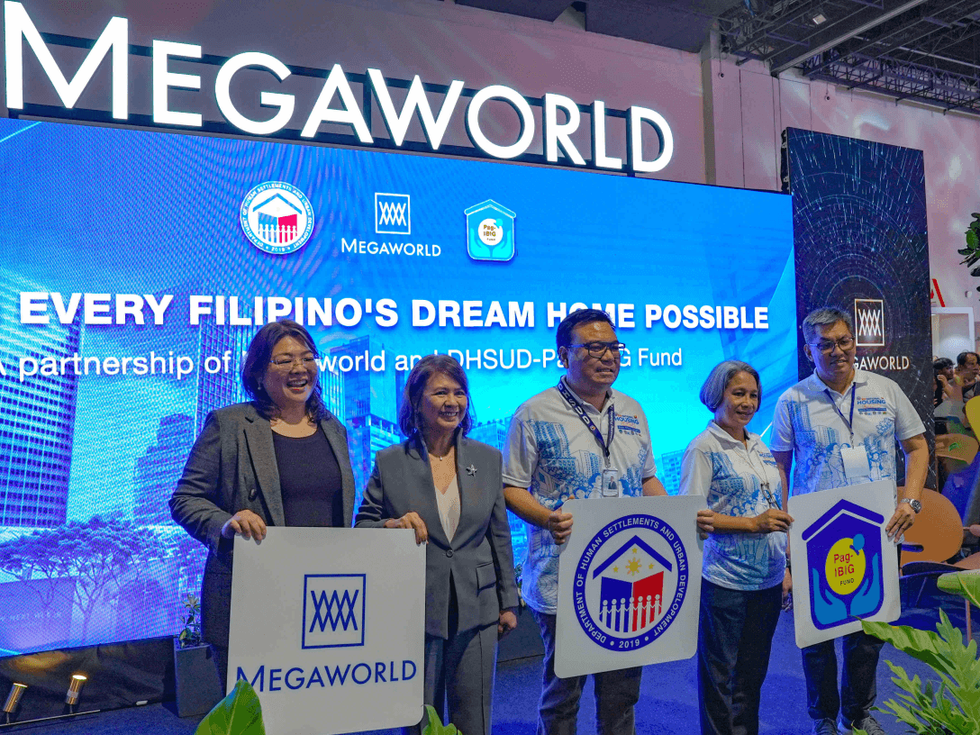 Megaworld and Pag-IBIG Fund partnership. From left: lawyer Maria Carla Uykim, Megaworld head of Corporate Advisory and Compliance; Lourdes T. Gutierrez-Alfonso, Megaworld president and CEO; Department of Human Settlements and Urban Development (DHSUD) Secretary Jose Ramon Aliling; Marilene Acosta, Pag-IBIG Fund CEO; and Alexander Aguilar, Pag-IBIG Fund deputy CEO.| Contributed photo