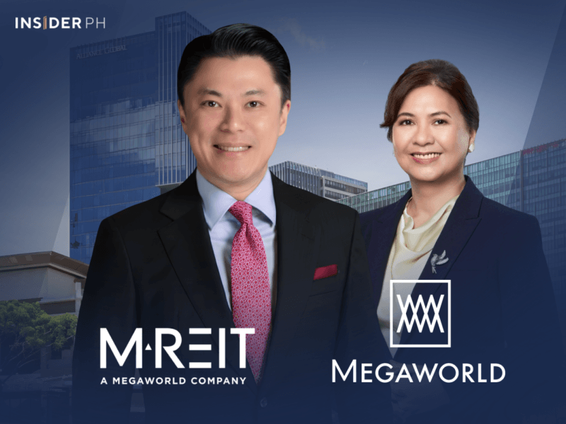 MREIT chair Kevin L. Tan with Megaworld president and CEO Lourdes Gutierrez-Alfonso.&nbsp;
