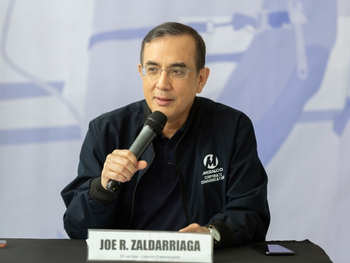 Joe R. ZaldarriagaMeralco vice president and head of corporate communications.
