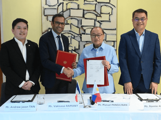 FORGING STRATEGIC COLLABORATION FOR NUCLEAR ENERGY. (From left) Meralco VP and head of business development Andrew Jason B. Tan, EDF senior vice president Vakisasai Ramany, Meralco chair and CEO Manuel V. Pangilinan, and Meralco EVP and COO Ronnie L. Aperocho./ Photo from Meralco