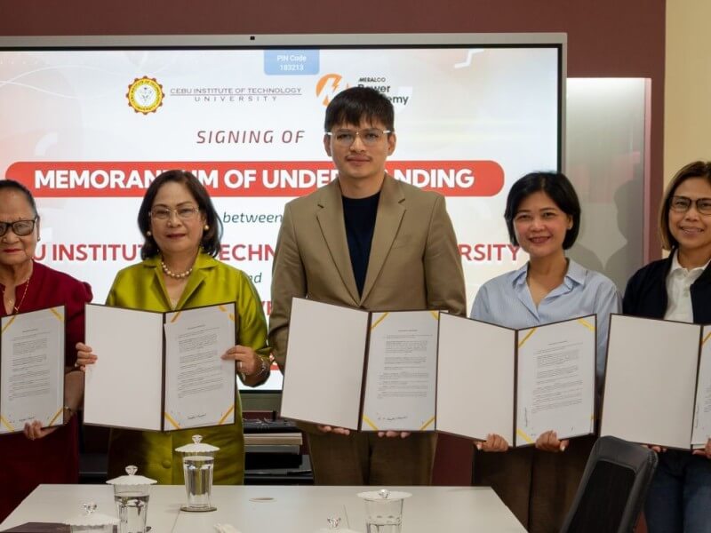 From left: CIT University Dean of College of Engineering and Architecture Dr. Evangeline Evangelista; CIT University VP for Academic Affairs Atty. Corazon Evangelista-Valencia; MPA executive director Ian Chester V. Colorina; MPA director for advocacy and communication Kathleen Kristy D. Dorico, and Meralco PowerGen human resources and admin head Sherie Madonna Diaz. ​| Contributed photo   (Click to view full image)