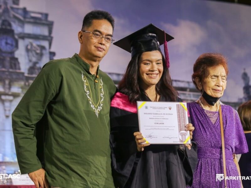 Graduating cum laude, Rheanna shares the stage with her father and grandmother to receive recognition for her achievement. | Contributed photo