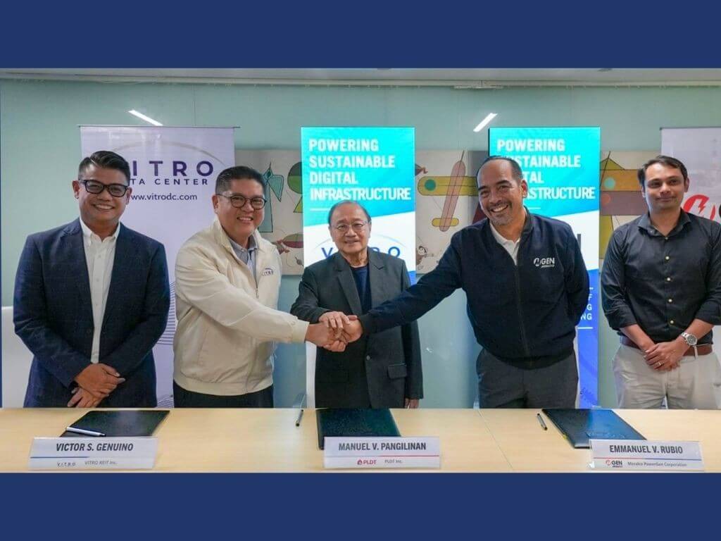 &nbsp;VITRO REIT Inc chief commercial officer, Gary F. Ignacio; VITRO REIT Inc. president and CEO, Victor S. Genuino; MGEN and PLDT chair Manuel V. Pangilinan; &nbsp;MGEN president and CEO Emmanuel V. Rubio; MGEN Project Development and Execution Head Ashvind Gobinathan | Contributed photo