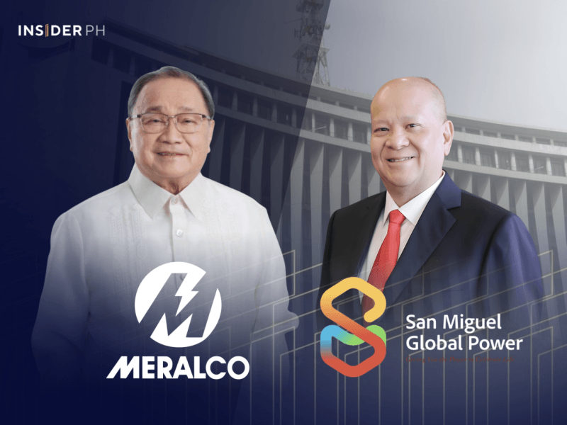Meralco chair and CEO Manuel V. Pangilinan with SMC chair and CEO Ramon S. Ang.&nbsp;