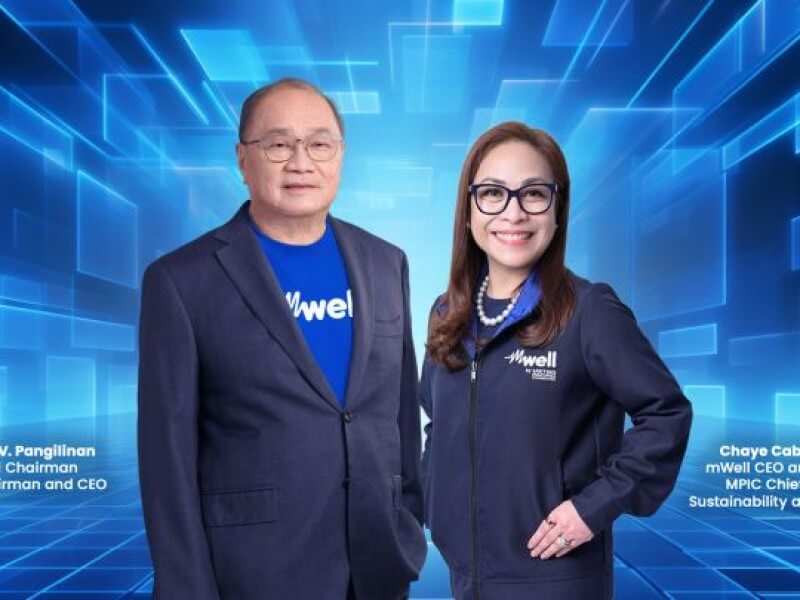 mWell chair  and MPIC chair, president and CEO Manny V. Pangilinan and Chaye Cabal-Revilla, mWell president & CEO and MPIC chief finance, risk and sustainability officer. | Contributed photo  (Click to view full image)
